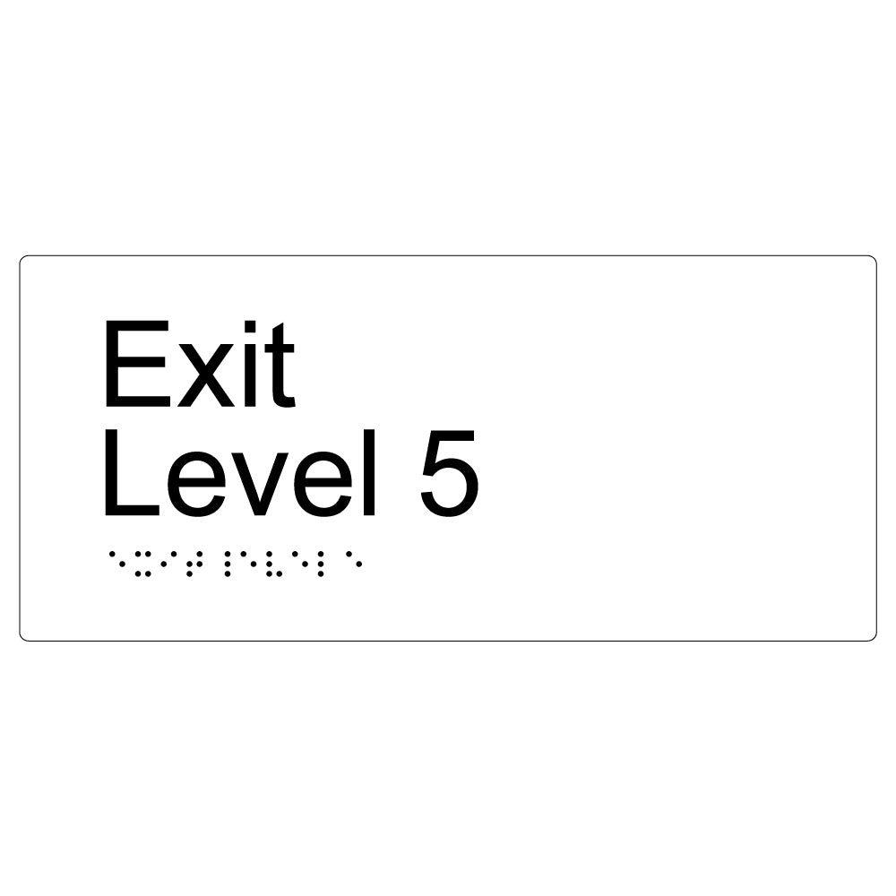 Exit Level 5 Braille Sign
