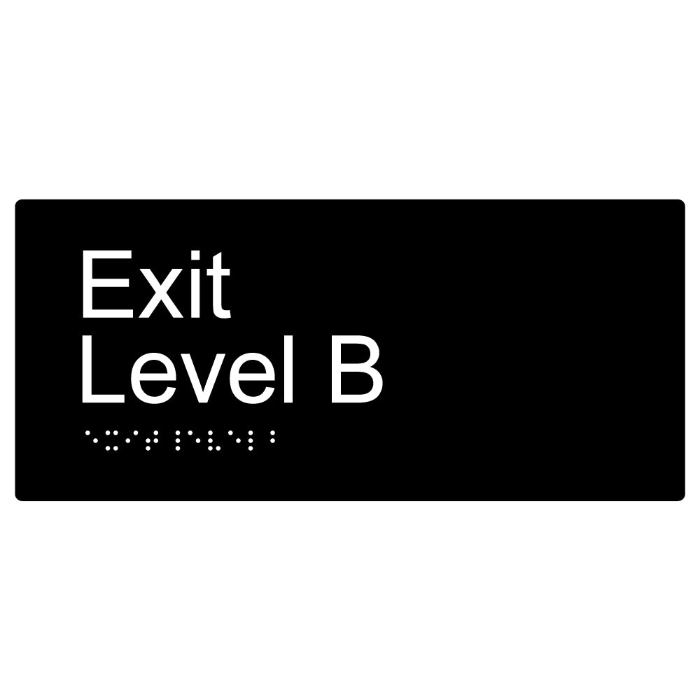 Exit Level B Braille Sign