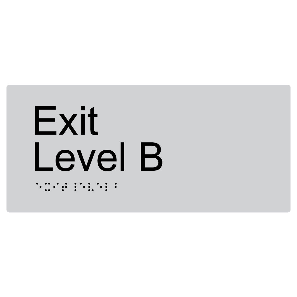 Exit Level B Braille Sign