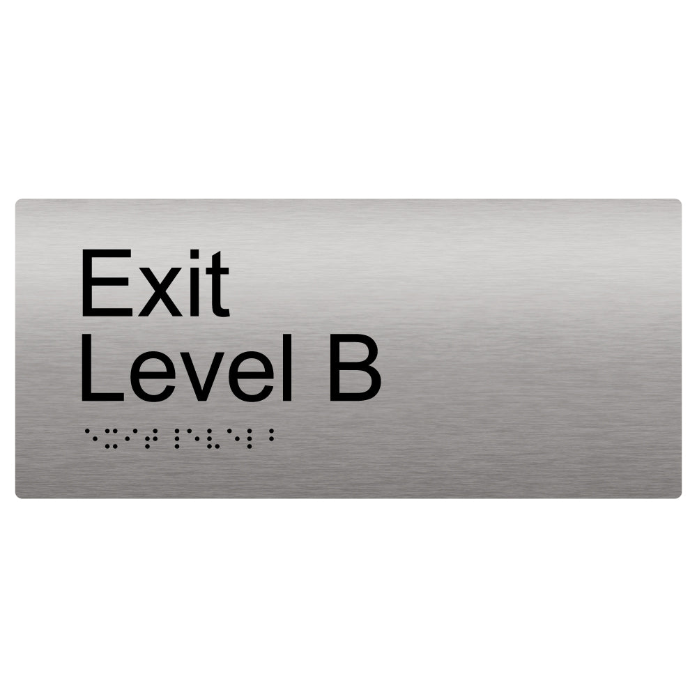 Exit Level B Braille Sign