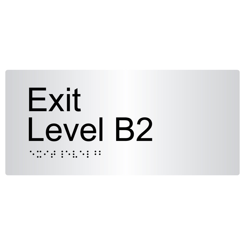 Exit Level B2 Braille Sign