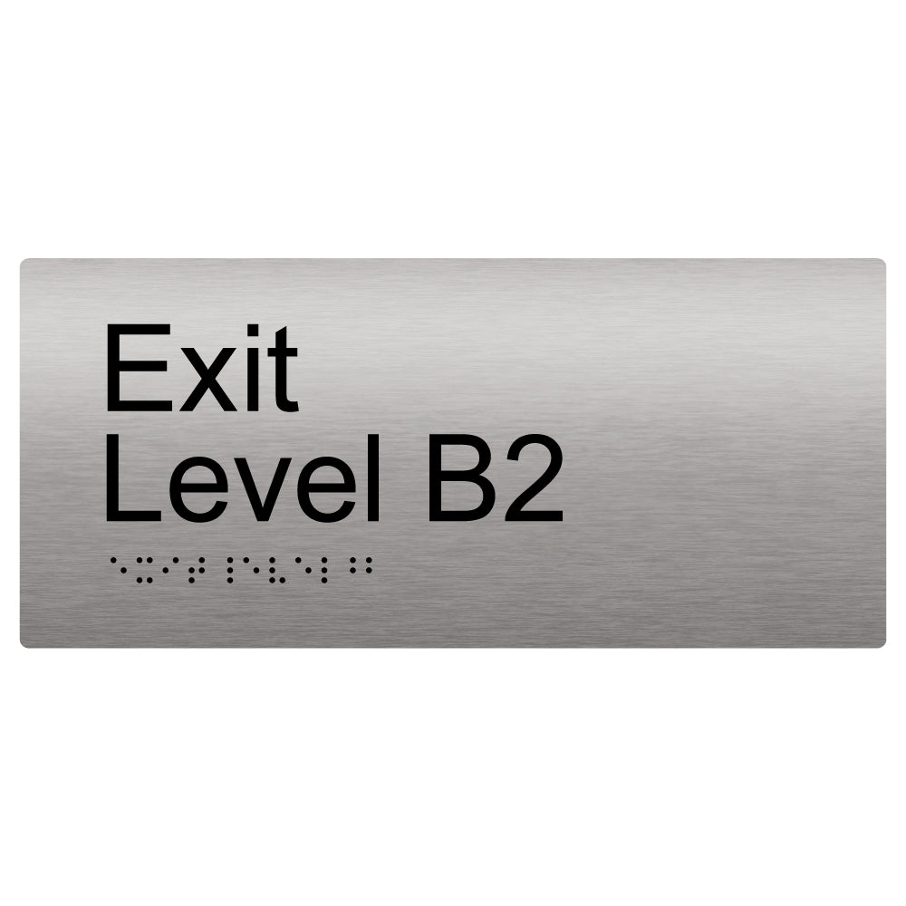 Exit Level B2 Braille Sign