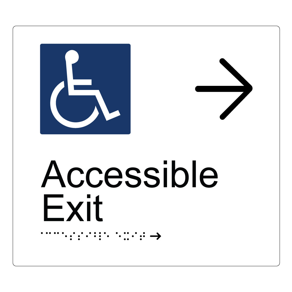 Exite Access Sign Accessible Exit Right Braille and Tactile Sign | Australian made ...