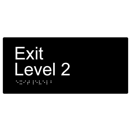 Exit Level 2 Braille and Tactile Sign | Australian made – Prosign Braille