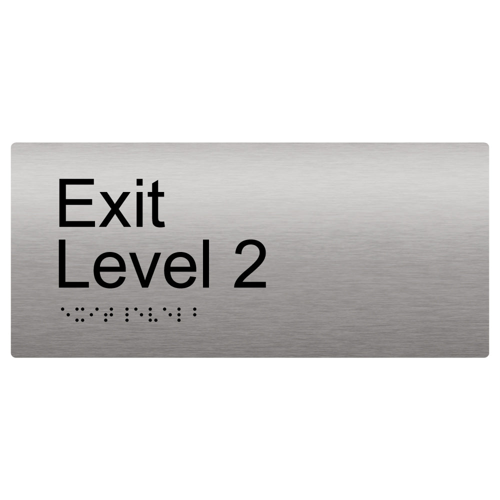 Exit Level 2 Braille and Tactile Sign | Australian made – Prosign Braille