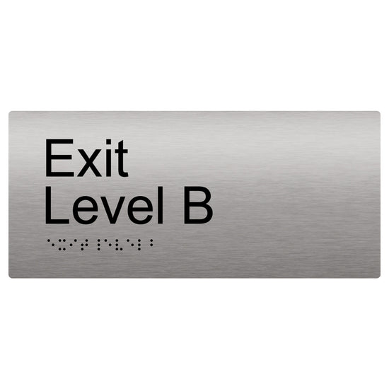 Exit Level B Braille and Tactile Sign | Australian made – Prosign Braille