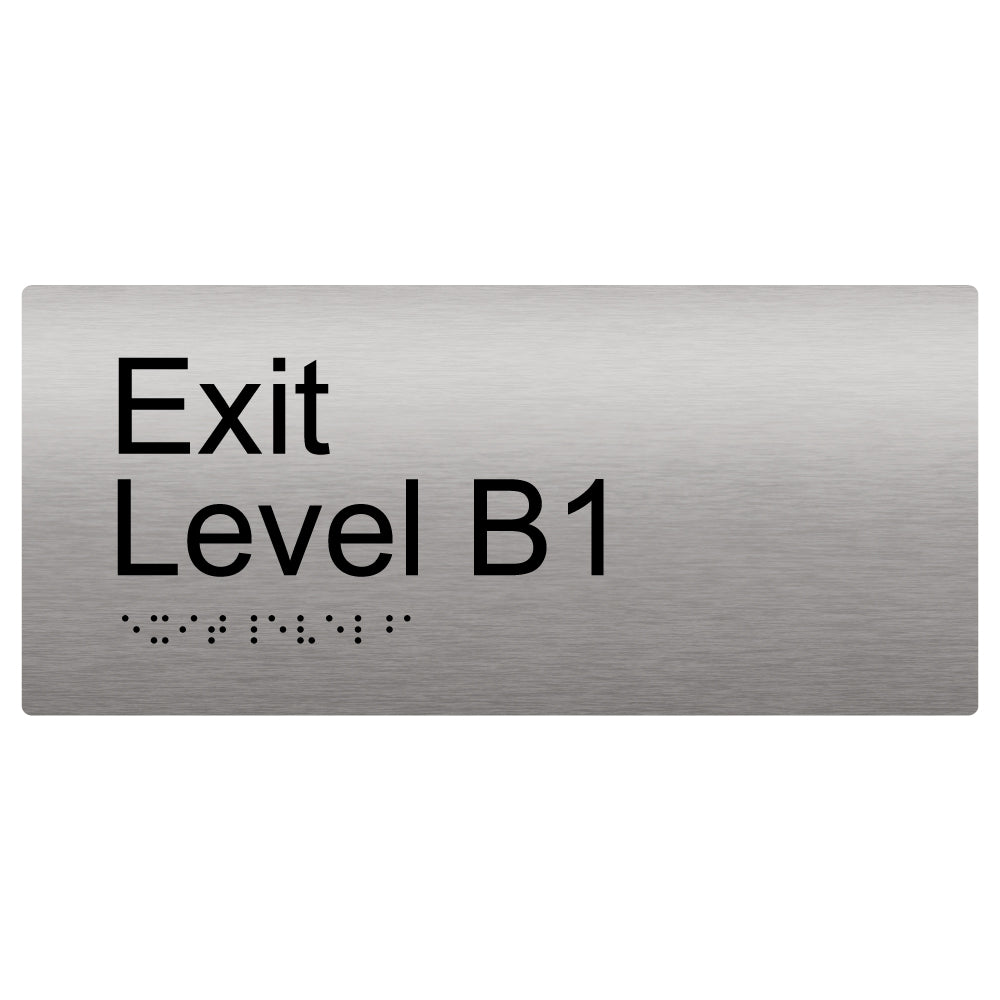 Exit Level B1 Braille Sign
